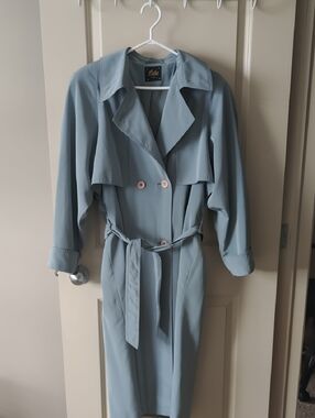 VINTAGE Luba Paris Light Blue Trench Coat